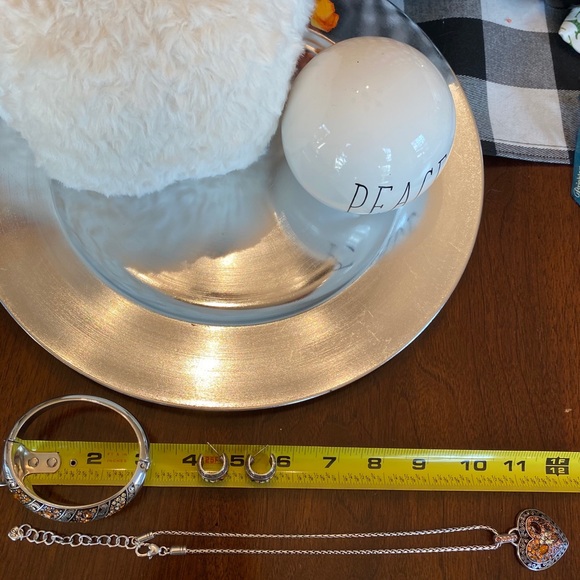 Brighton CRYSTAL VOYAGE Amber Gold Crystal Heart Necklace Bracelet Earrings RARE - Picture 11 of 16